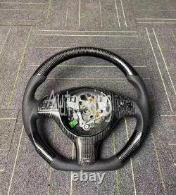 Carbon Fiber Flat Steering Wheel for BMW E46 M3+ Cover (No paddle holes) 2001-06