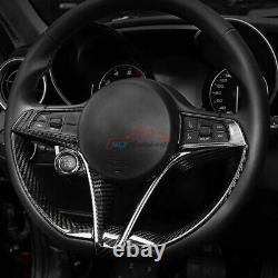 Carbon Fiber For Alfa Romeo Stelvio 2017-2020 Interior Trim Steering Wheel Cover