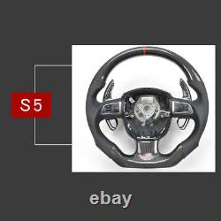 Carbon Fiber Gear DSG Steering Wheel Paddle Shifter Cover Fit For Audi A8 11-17