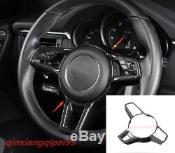 Carbon Fiber Interior Steering Wheel Cover Trim For Porsche Macan 2014-2019
