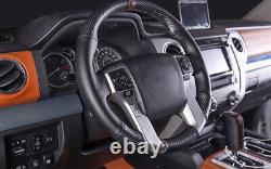 Carbon Fiber Leather Steering Wheel Anti-Skid Cover For Toyota Tundra 2014-2021