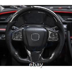 Carbon Fiber Pattern Dash AC Vent Outlet Steering Wheel Cover For Civic 10th Gen