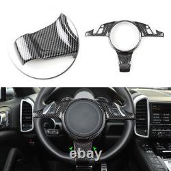 Carbon Fiber Steering Wheel ABS Cover For Porsche Cayenne 2011-2017 For Panamera