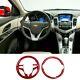 Carbon Fiber Steering Wheel Button Cover Red For Chevrolet Cruze 2010-2015 2PCS