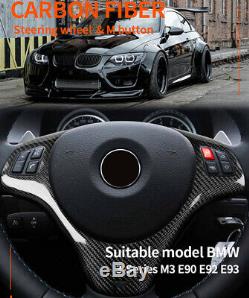 Carbon Fiber Steering Wheel Cover For BMW 3 Series E90 E92 93 M3 M Sport 07-13