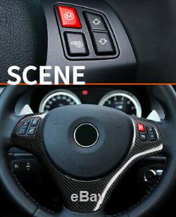 Carbon Fiber Steering Wheel Cover For BMW 3 Series E90 E92 93 M3 M Sport 07-13