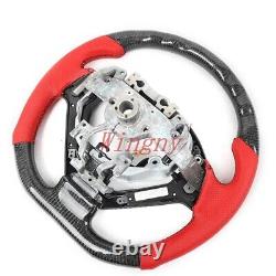Carbon Fiber Steering Wheel+Cover For infiniti 08-15 G37 G37X Sedan Coupe red