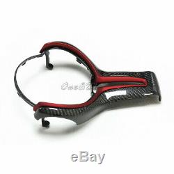 Carbon Fiber Steering Wheel Cover+Red Inner Trim for BMW M2 M3 M4 M5 M6 X5M X6M