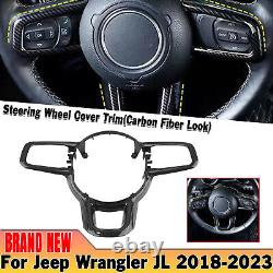 Carbon Fiber Steering Wheel Cover Replacement For Jeep Wrangler JL 2018-2023 19
