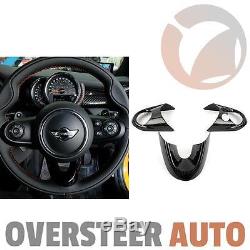^ Carbon Fiber Steering Wheel Cover Set For Mini Cooper F54 F55 F56 14-16