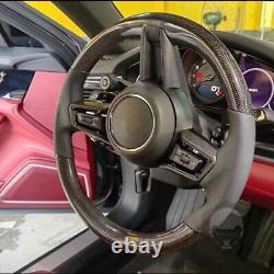 Carbon Fiber Steering Wheel Cover Trim Fit for Porsche 911 992 2020-2023 Taycan