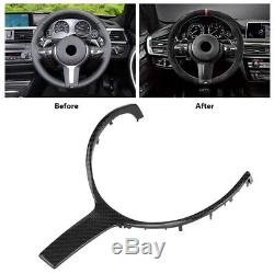Carbon Fiber Steering Wheel Cover Trim For BMW F20 F22 F30 F10 F15 F16 M Sport