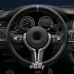 Carbon Fiber Steering Wheel Cover Trim For BMW F87 F80 F82 F10 F06 F85 F86 14-18