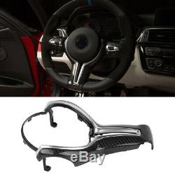 Carbon Fiber Steering Wheel Cover Trim For BMW F87 F80 F82 F10 F06 F85 F86 14-18
