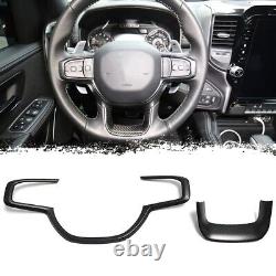 Carbon Fiber Steering Wheel Cover Trim For Dodge RAM 1500 TRX OffRoad Rabel