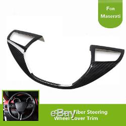 Carbon Fiber Steering Wheel Cover Trim For Maserati Levante 16-17 Ghibli 14-16