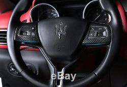 Carbon Fiber Steering Wheel Cover Trim For Maserati Levante 16-17 Ghibli 14-16