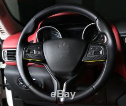 Carbon Fiber Steering Wheel Cover Trim For Maserati Levante 16-2017 Ghibli 14-16