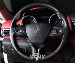 Carbon Fiber Steering Wheel Cover Trim For Maserati Levante 2016-17 Ghibli 14-16