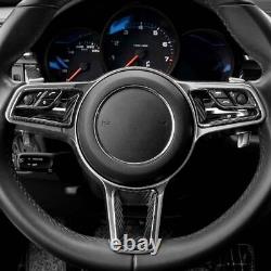 Carbon Fiber Steering Wheel Cover Trim For Porsche 718 Boxster Macan 911