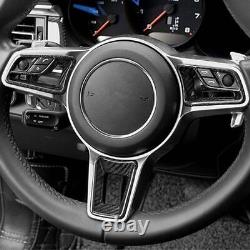 Carbon Fiber Steering Wheel Cover Trim For Porsche 718 Boxster Macan 911