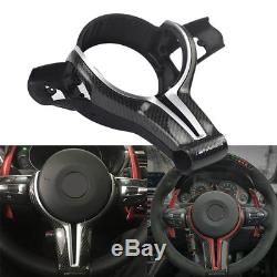 Carbon Fiber Steering Wheel Cover Trim +Gear Shift Paddle For BMW 1 2 3 4 SERIES