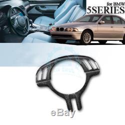 Carbon Fiber Steering Wheel Cover Trim Interior For BMW 5 Series E39 1995-2003