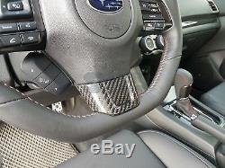 Carbon Fiber Steering Wheel Cover Trim for 15-19 Subaru Impreza WRX STI CST
