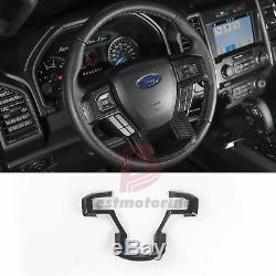 Carbon Fiber Steering Wheel Cover Trim for Ford F150 2015-2018 F250 F350 2017-18