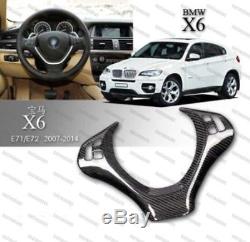 Carbon Fiber Steering Wheel Cover for 2008-2013 BMW X6 E71 E72 2010 2009 2012