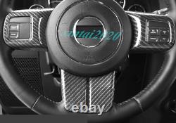 Carbon Fiber Steering Wheel Decor Cover Trim For Jeep Grand Cherokee 2011-2013