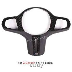 Carbon Fiber Steering Wheel Decorative Cover For BMW 5 6 7 8 G30 G32 G15 G16