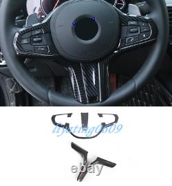 Carbon Fiber Steering Wheel Decorative Cover Trim For BMW 5 Series G30 2018 2019