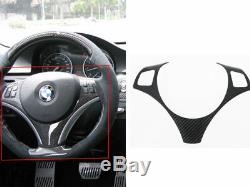 Carbon Fiber Steering Wheel Trim Cover For BMW E90 E92 E93 E87 LCI