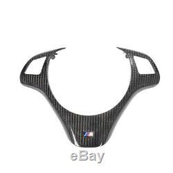 Carbon Fiber Steering Wheel Trim Cover For Bmw E90 E92 E93 M3 E82 1m 08-13