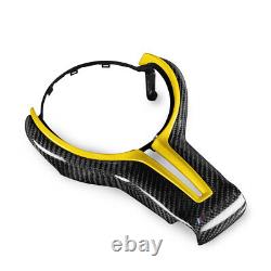 Carbon Fiber +Yellow Replace Steering Wheel Cover for BMW M2 M3 M4 M5 M6 X5M X6M