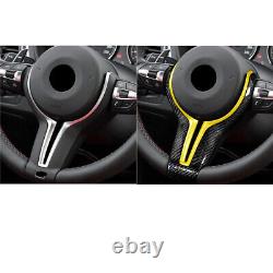 Carbon Fiber +Yellow Replace Steering Wheel Cover for BMW M2 M3 M4 M5 M6 X5M X6M