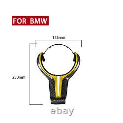 Carbon Fiber +Yellow Replace Steering Wheel Cover for BMW M2 M3 M4 M5 M6 X5M X6M