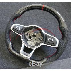 Carbon+Leather Steering Wheel Cover Fit For VW Golf 7 GTI Golf R MK7 2014+ Year