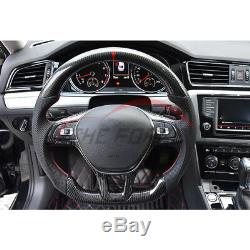 Carbon+Leather Steering Wheel Cover Fit For VW Golf 7 GTI Golf R MK7 2014+ Year