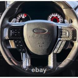 Carbon Steering Wheel Bezel Cover Trim For Ford F150 F250 F-350 F-450 Super Duty