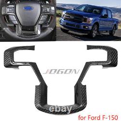 Carbon Steering Wheel Bezel Cover Trim For Ford F150 F250 F-350 F-450 Super Duty