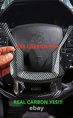 Carbon Steering Wheel Bezel Cover Trim For Ford F150 F250 F-350 F-450 Super Duty