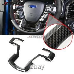 Carbon Steering Wheel Bezel Cover Trim For Ford F150 F250 F-350 F-450 Super Duty