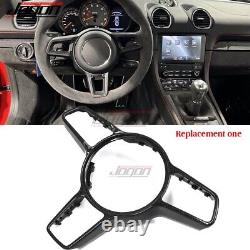Carbon Steering Wheel Cover Trim For Porsche 718 Cayman GTS GT4 Boxster 2015-23