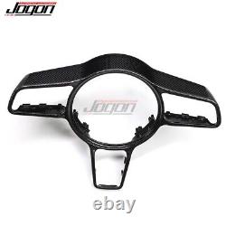 Carbon Steering Wheel Cover Trim For Porsche 718 Cayman GTS GT4 Boxster 2015-23