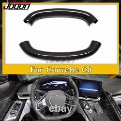 Carbon Steering Wheel Decor Cover Trim For C8 Corvette Stingray Z06 2020 2021-23