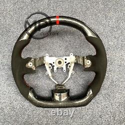 Carbon Steering Wheel For Subaru Impreza WRX STi 2008-2014 Alcantra Red Strip