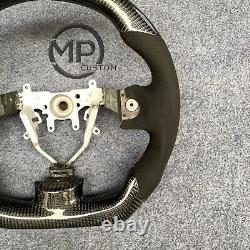 Carbon Steering Wheel For Subaru Impreza WRX STi 2008-2014 Alcantra Red Strip