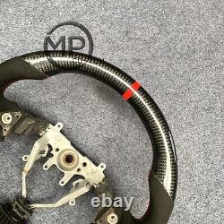 Carbon Steering Wheel For Subaru Impreza WRX STi 2008-2014 Alcantra Red Strip